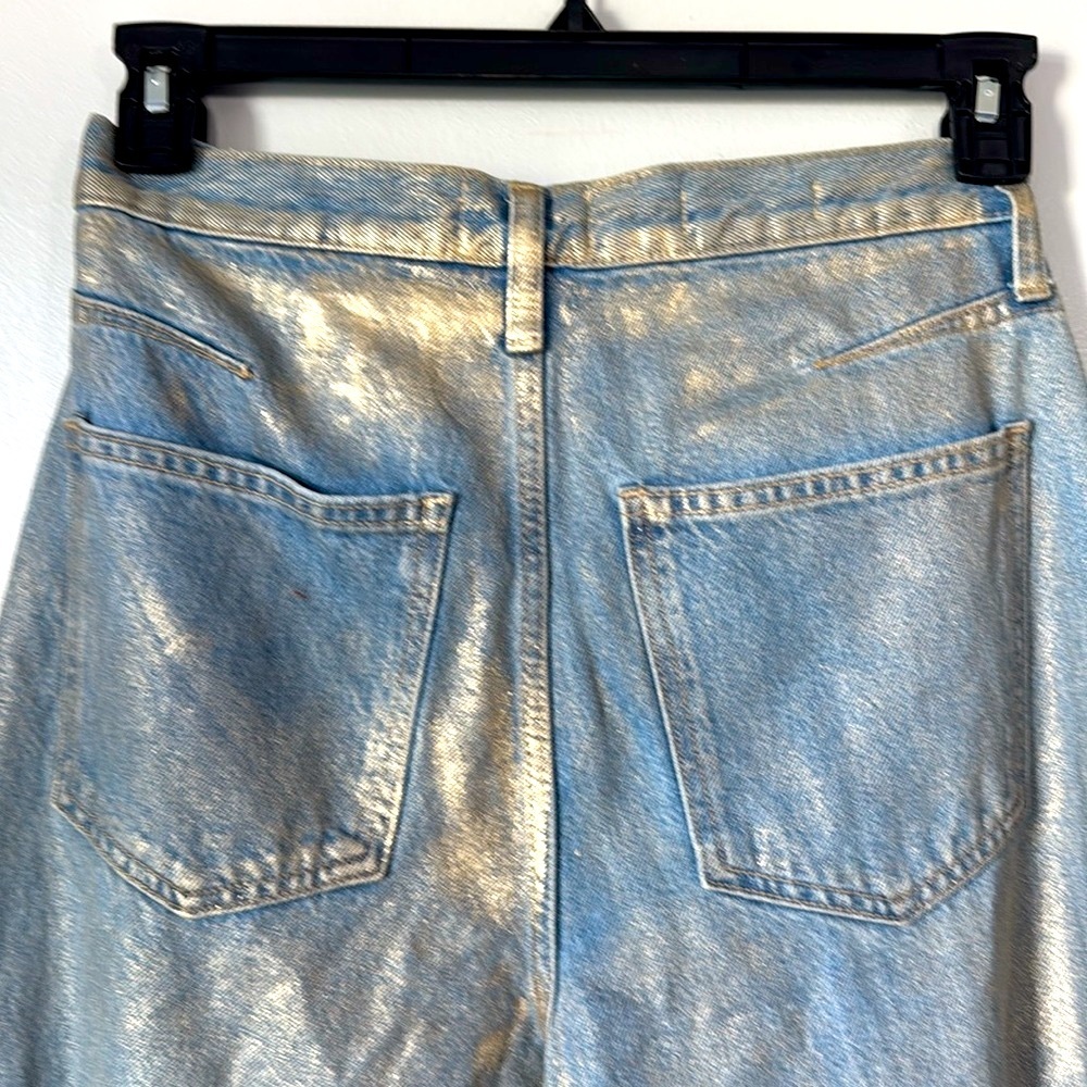 Universal Thread Blue and Gold Wide Leg Denim Five Buttons Closure Size 2 - Picture 10 of 11